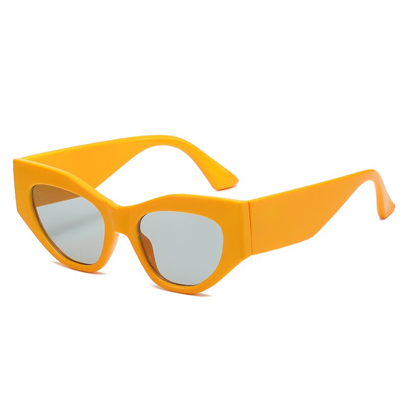 Playpark Asteroid Sunglasses features a cat eye style frame with transparent lenses and solid orange colour frames. Made from 100% recycled materials and 400 UV protection lenses.