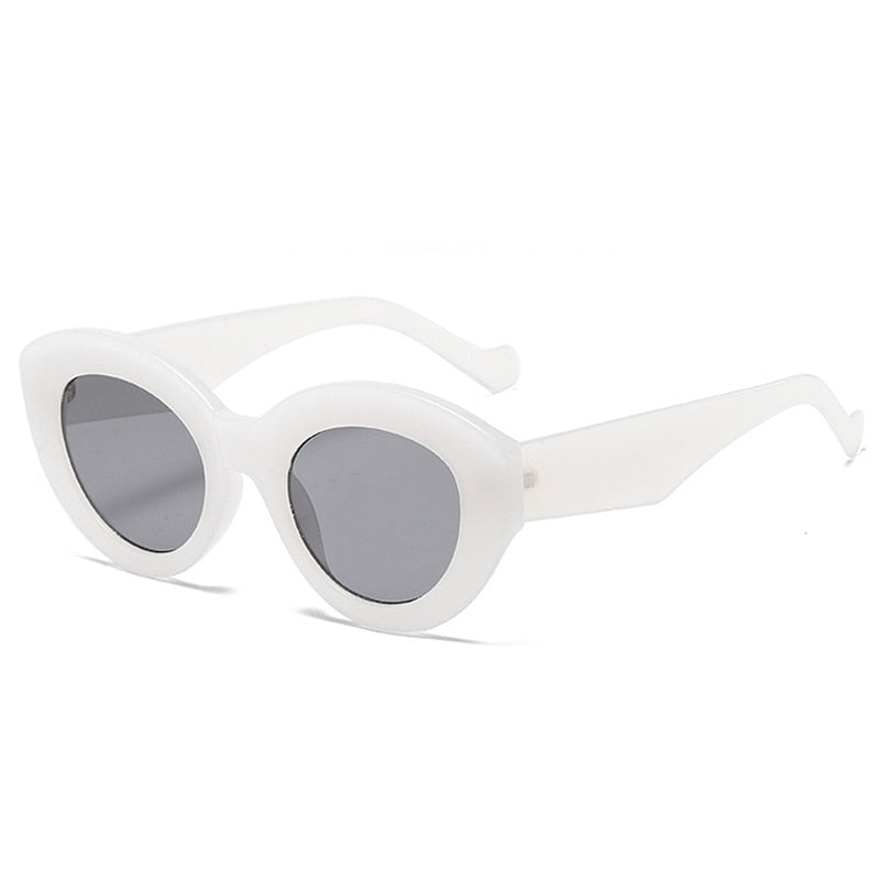 Playpark Claire Sunglasses feature a vintage cat eye with thick frames made from recycled materials and 400 UV protection - featured colour white.