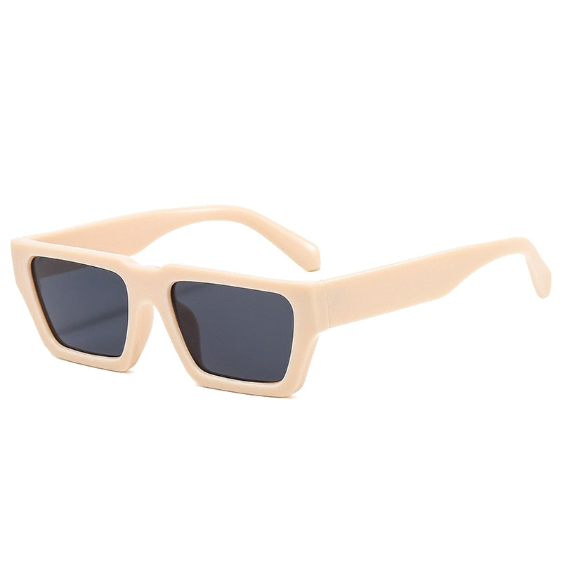 Playpark Boston Sunglasses feature a square frame made from recycled materials and 400 UV protection - colour cream.