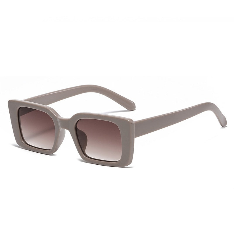 Playpark Camille Sunglasses feature vintage rectangle frames made from recycled materials and 400 UV protection - colour grey.