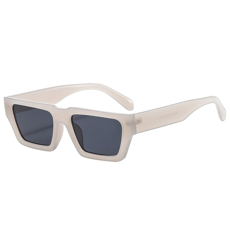 Playpark Boston Sunglasses feature a square frame made from recycled materials and 400 UV protection - colour beige.