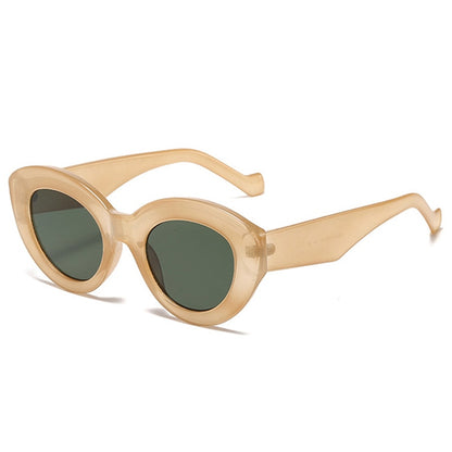 Playpark Claire Sunglasses feature a vintage cat eye with thick frames made from recycled materials and 400 UV protection - featured colour tan. 