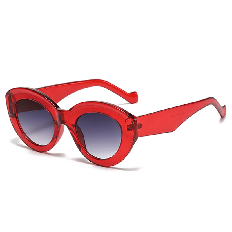 Playpark Claire Sunglasses feature a vintage cat eye with thick frames made from recycled materials and 400 UV protection - featured colour red. 