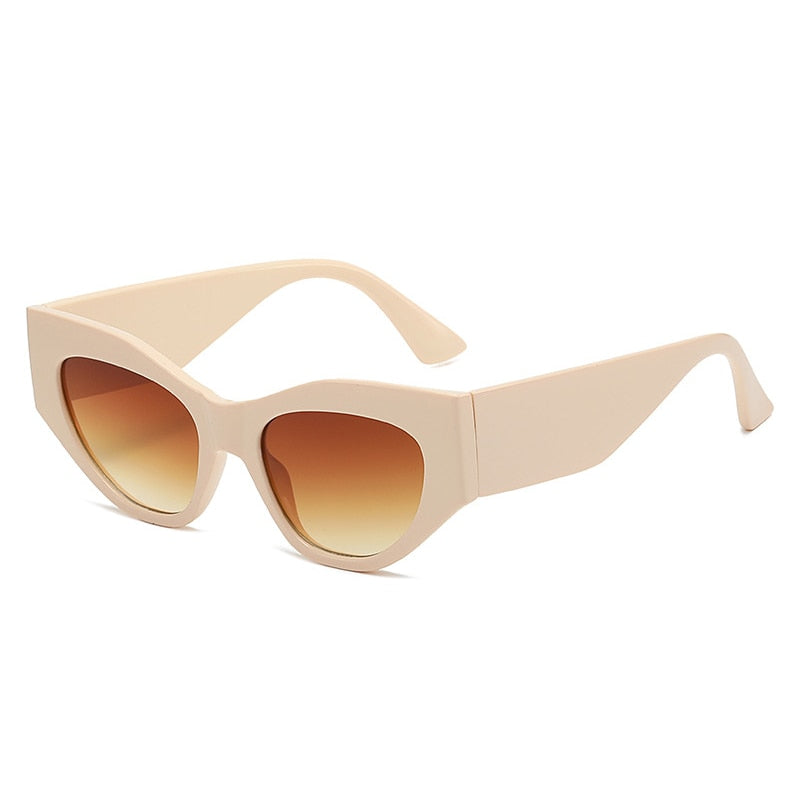 Playpark Asteroid Sunglasses features a cat eye style frame with transparent lenses and solid beige colour frames. Made from 100% recycled materials and 400 UV protection lenses.