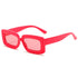 Playpark Alexa Sunglasses with transparent pink lenses and solid red candy coloured frames are made from 100% recycled plastic with UV400 protection lenses. 