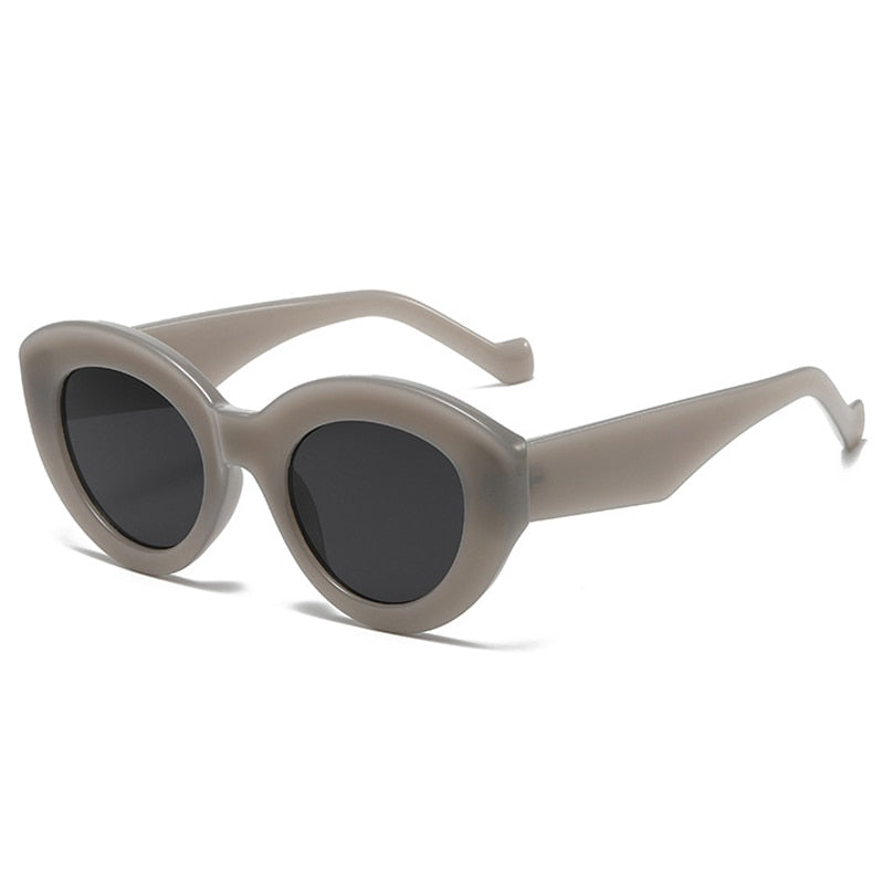 Playpark Claire Sunglasses feature a vintage cat eye with thick frames made from recycled materials and 400 UV protection - featured colour grey. 