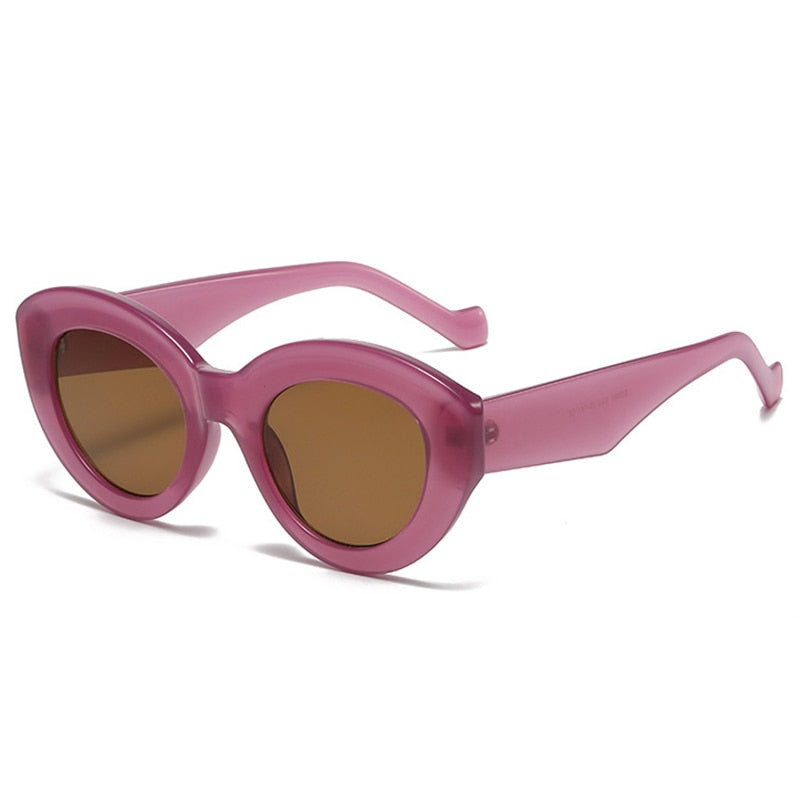 Playpark Claire Sunglasses feature a vintage cat eye with thick frames made from recycled materials and 400 UV protection - featured colour purple. 